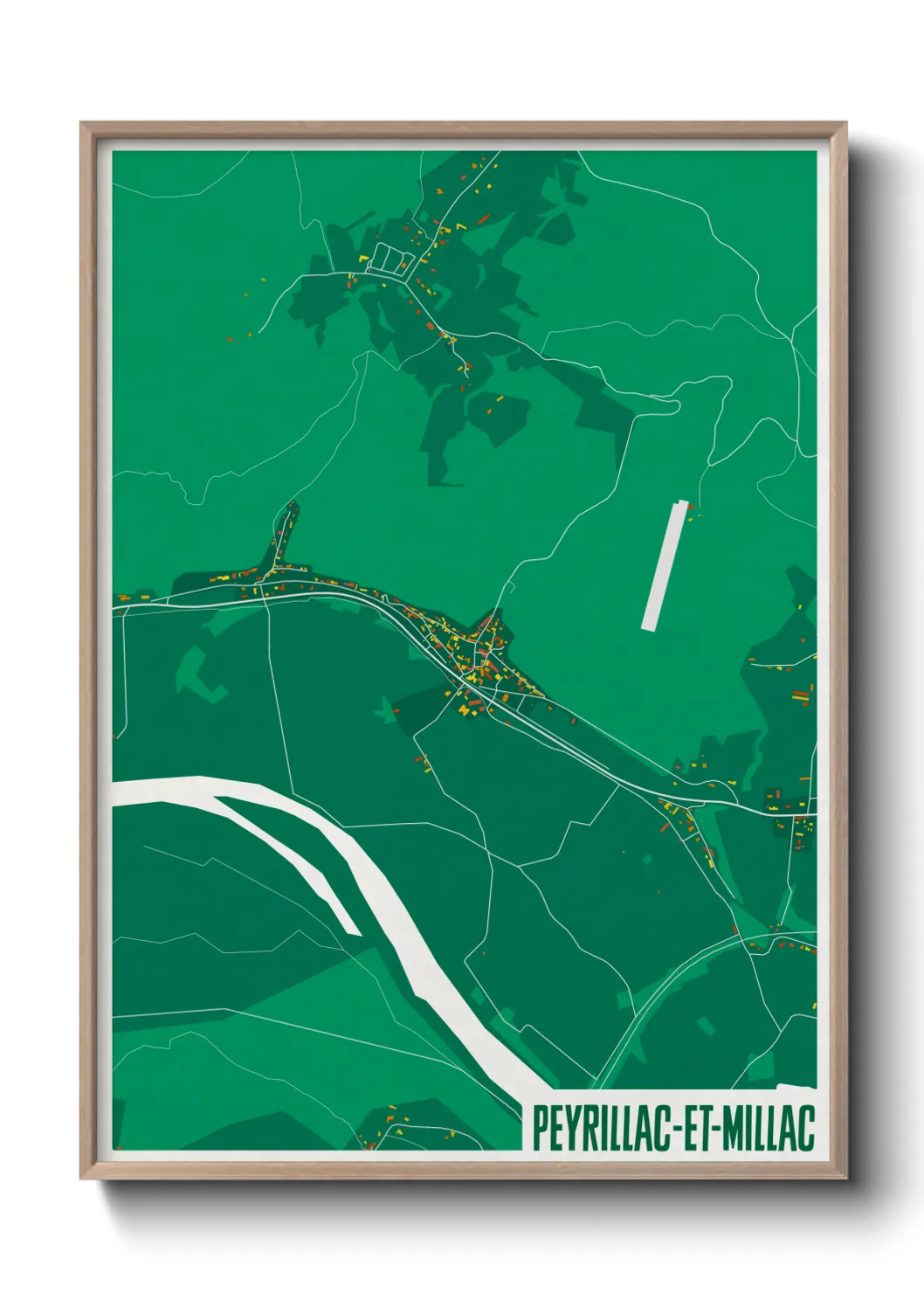 Une affiche de carte sur Peyrillac-et-Millac