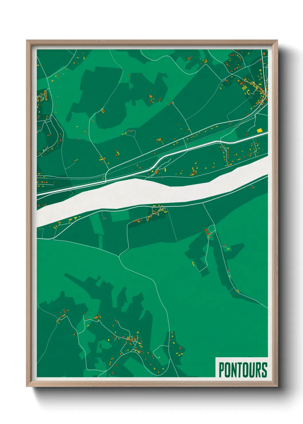 Une affiche de carte sur Pontours