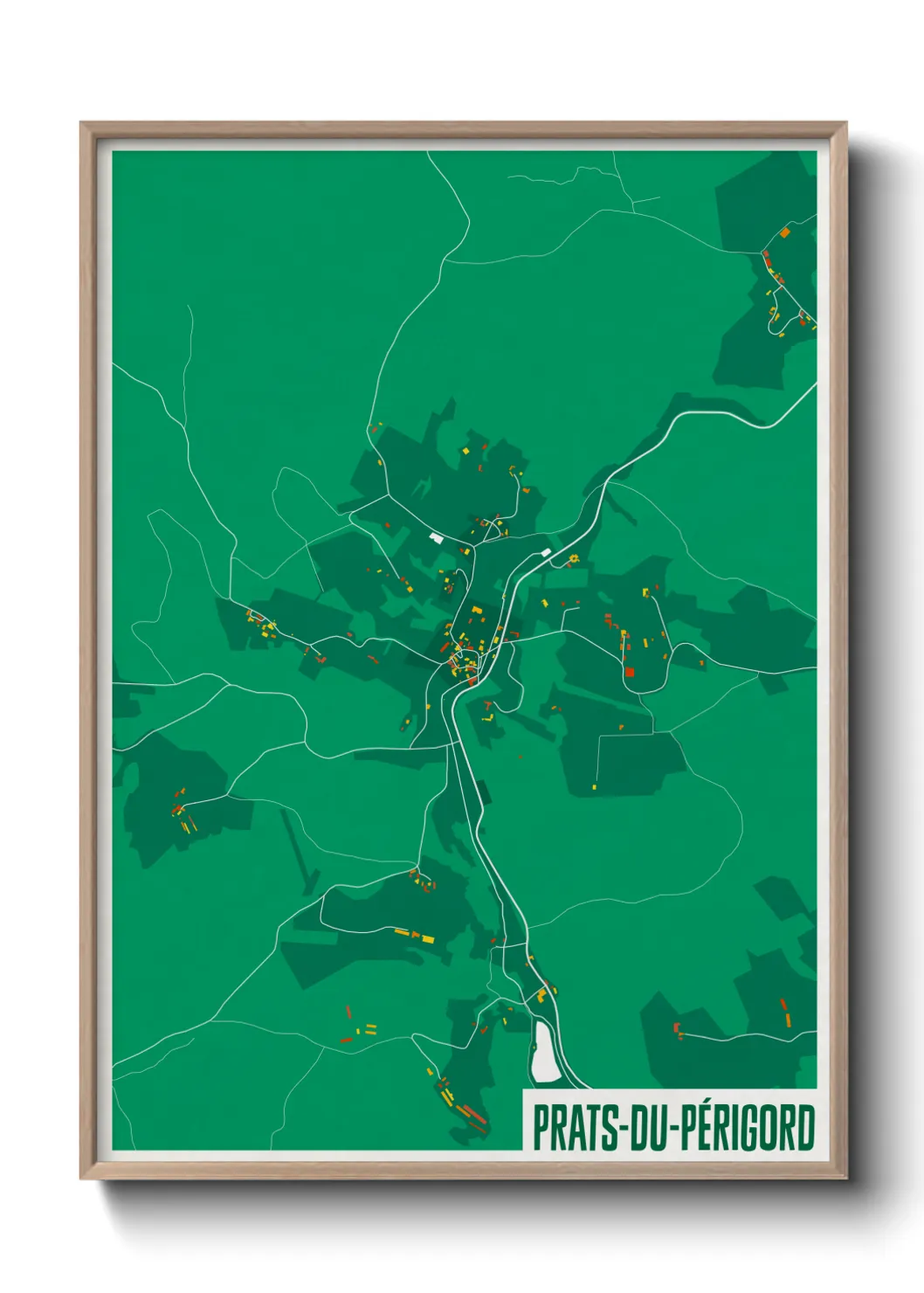 Une affiche de carte sur Prats-du-Périgord