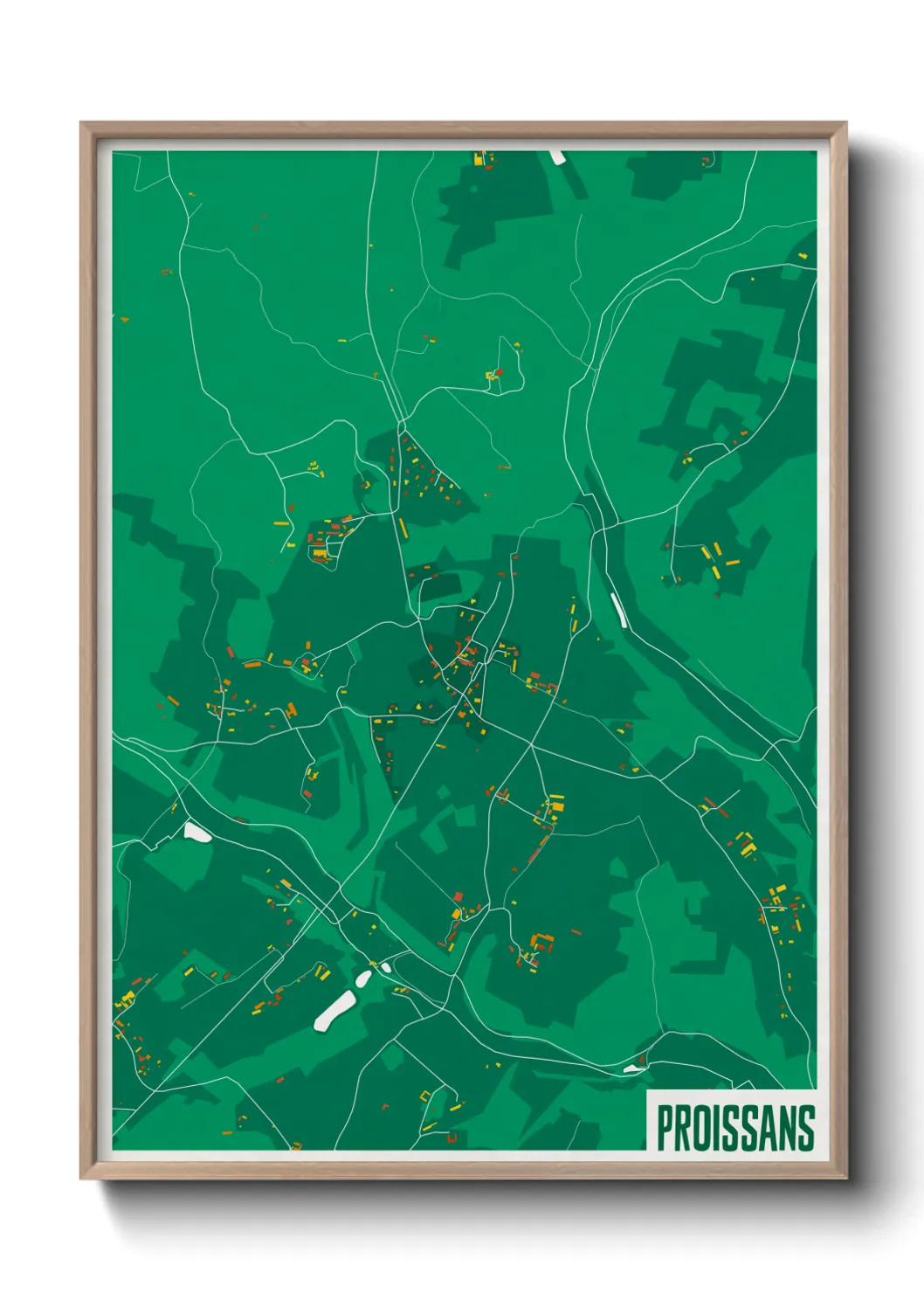 Une affiche de carte sur Proissans