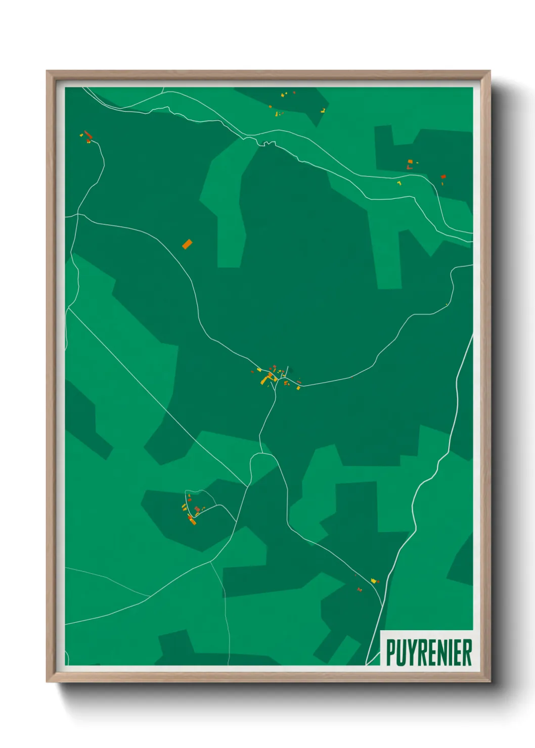 Une affiche de carte sur Puyrenier