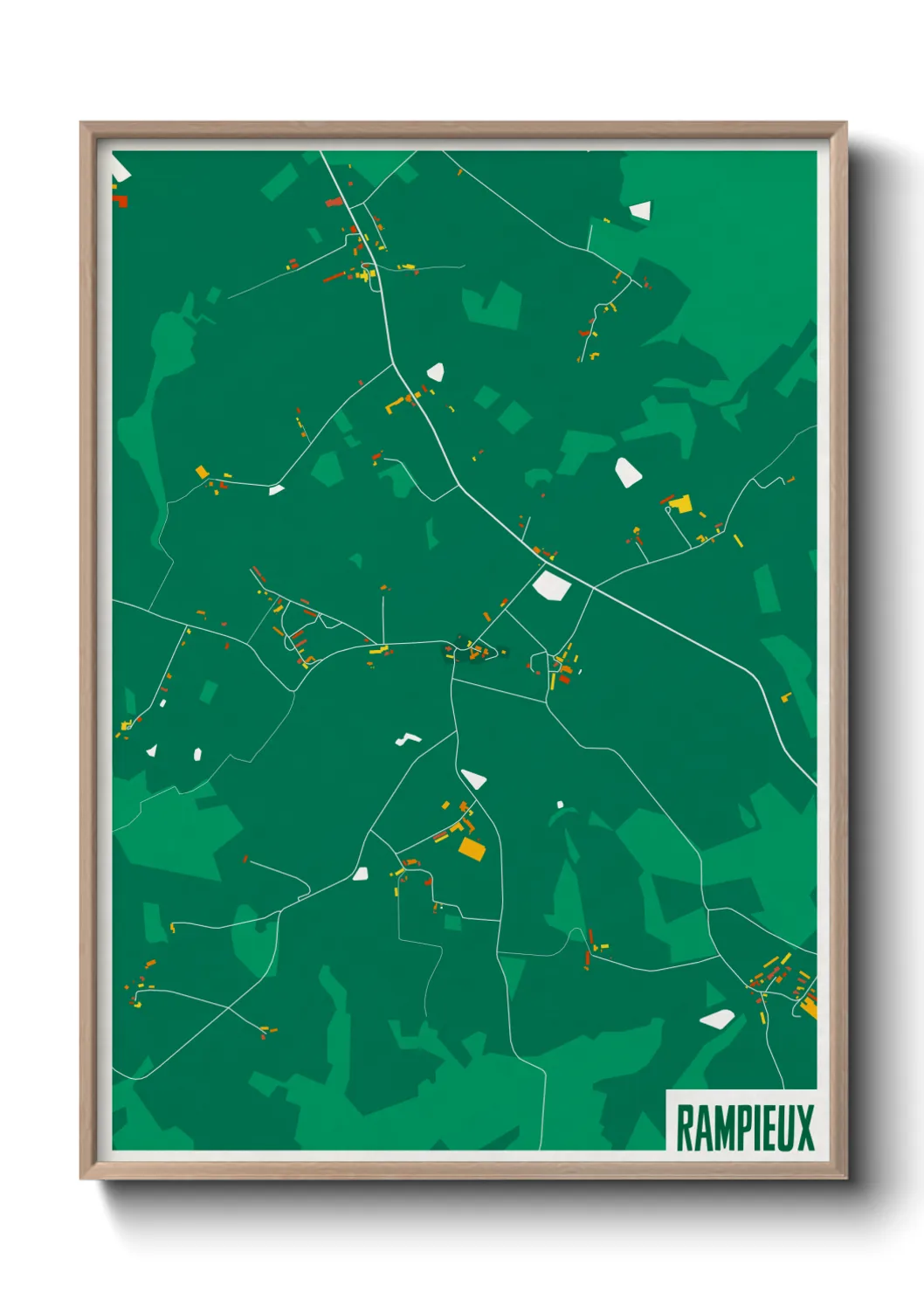 Une affiche de carte sur Rampieux