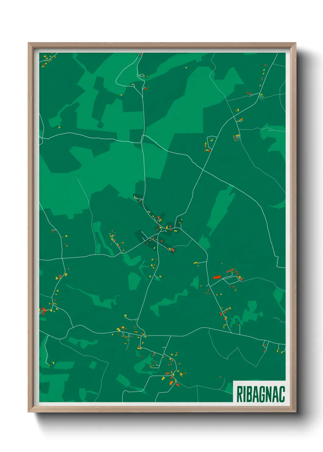 Une affiche de carte sur Ribagnac
