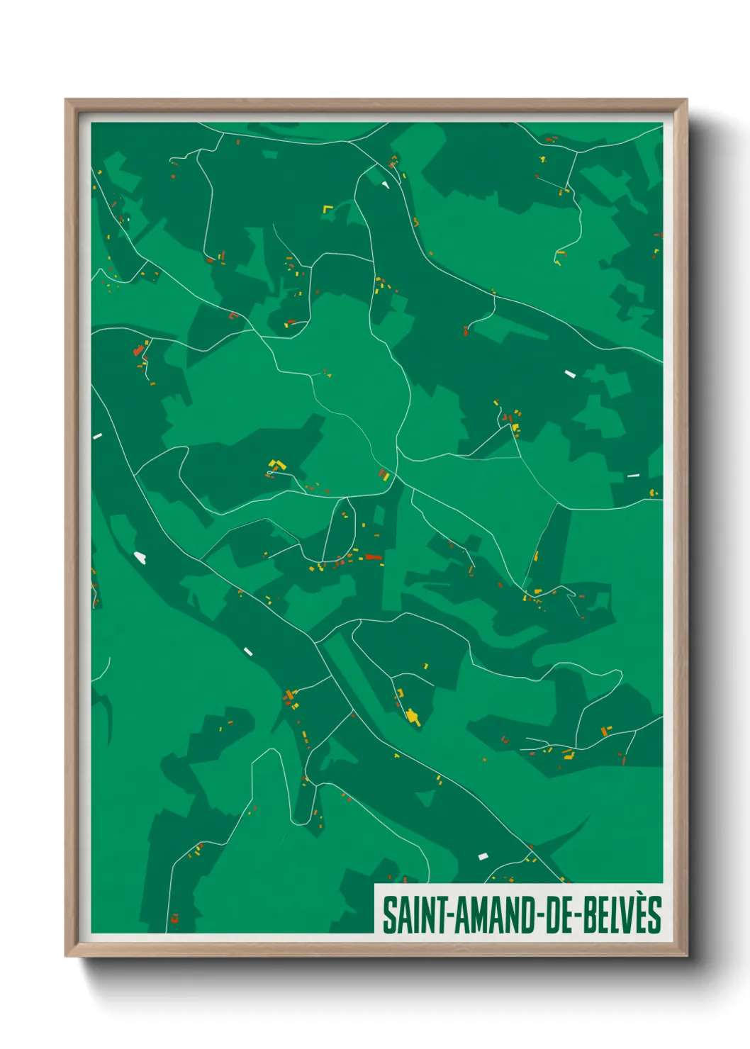 Une affiche de carte sur Saint-Amand-de-Belvès