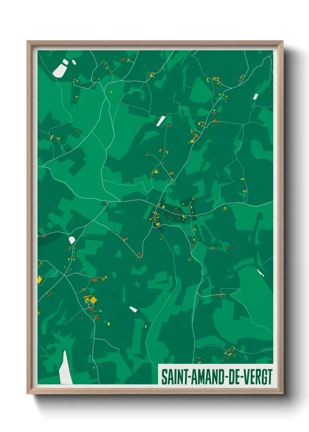 Une affiche de carte sur Saint-Amand-de-Vergt