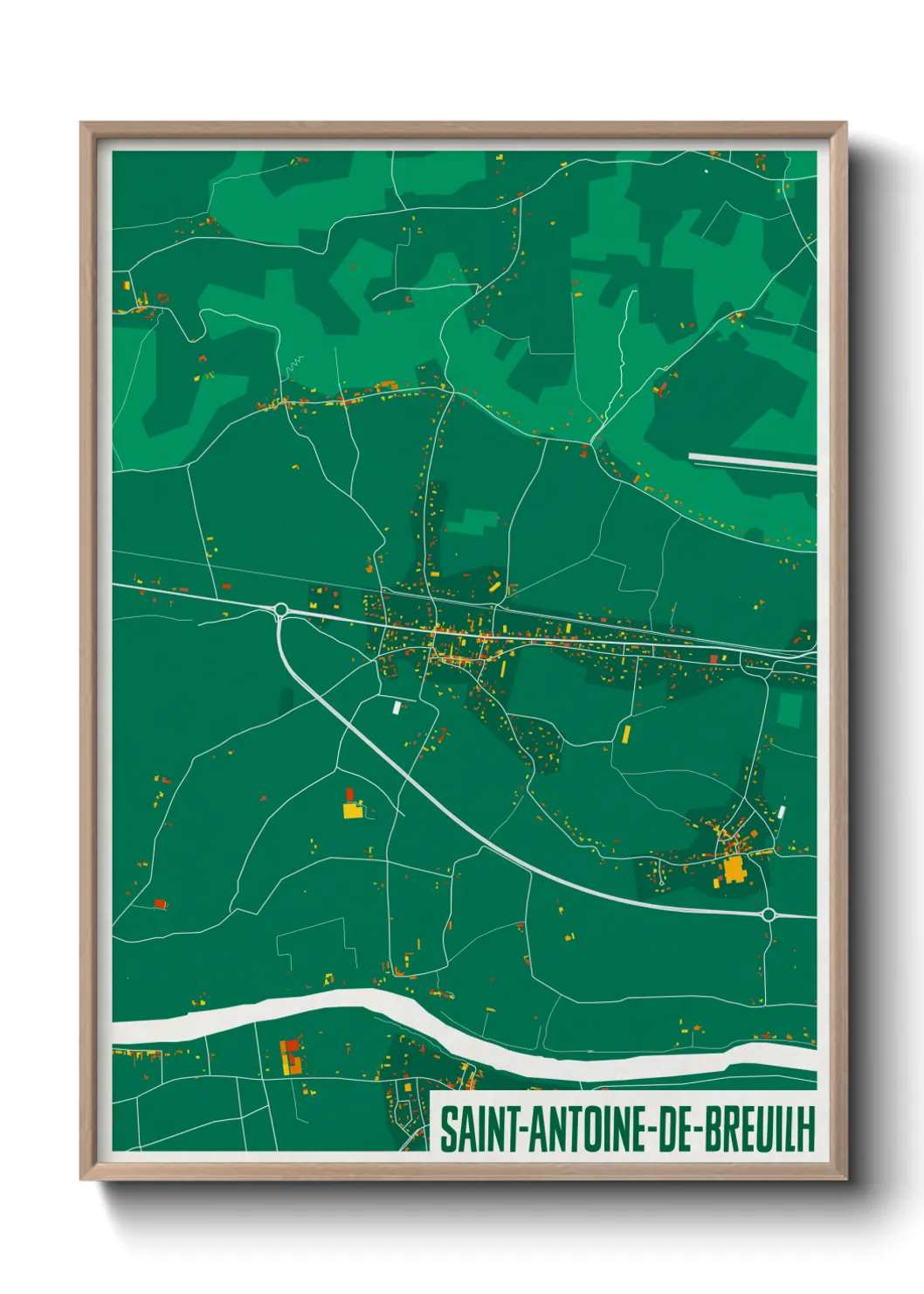 Une affiche de carte sur Saint-Antoine-de-Breuilh