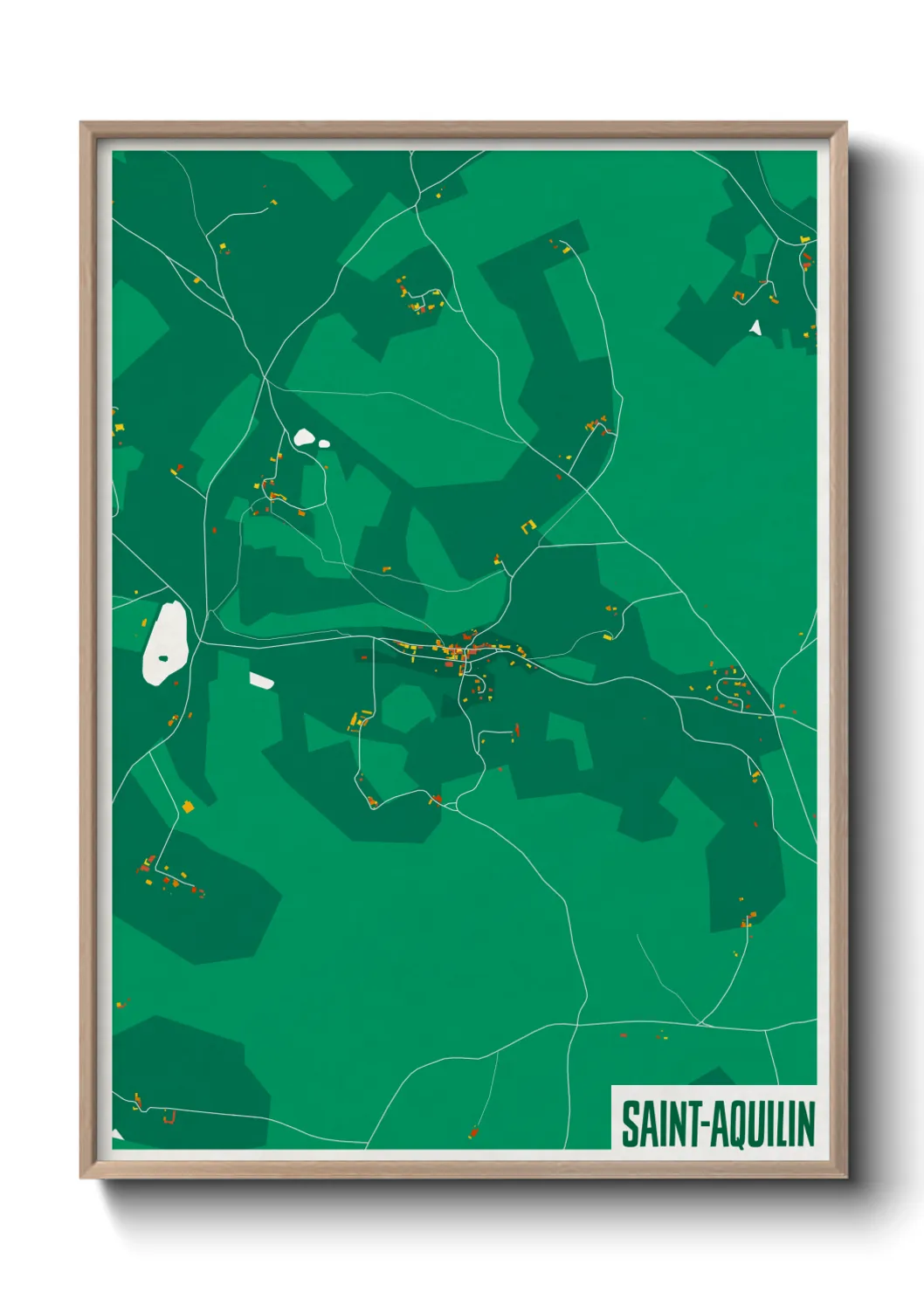 Une affiche de carte sur Saint-Aquilin