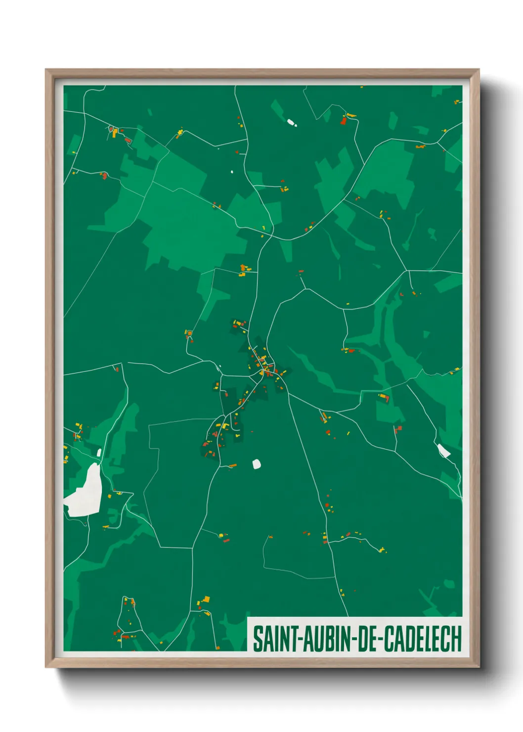 Une affiche de carte sur Saint-Aubin-de-Cadelech