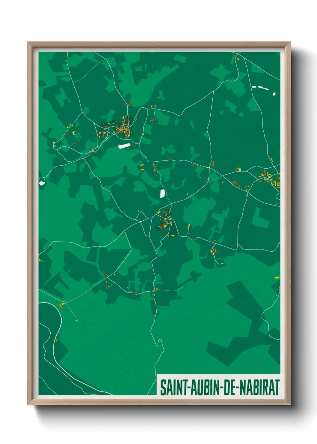Une affiche de carte sur Saint-Aubin-de-Nabirat