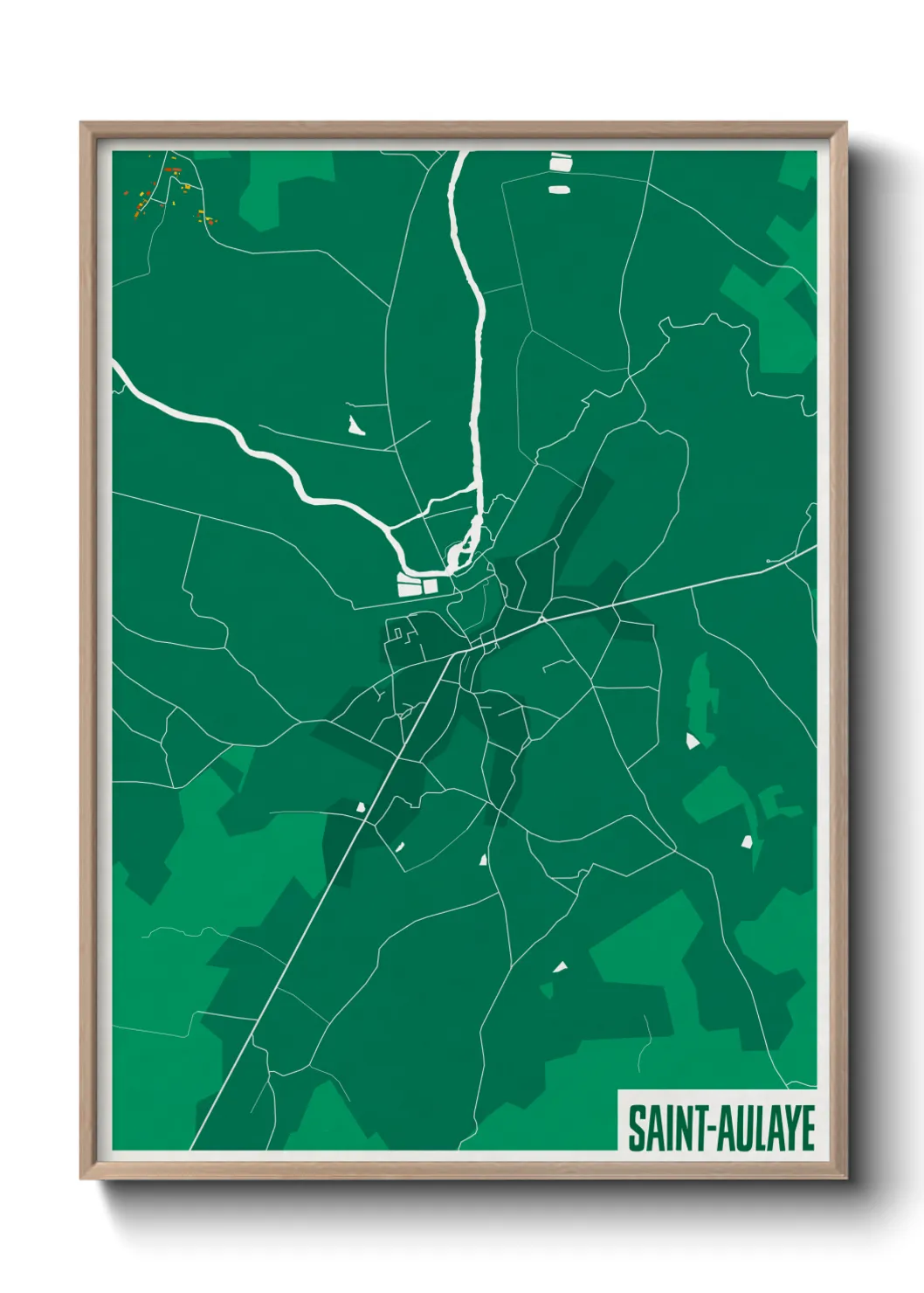 Une affiche de carte sur Saint-Aulaye