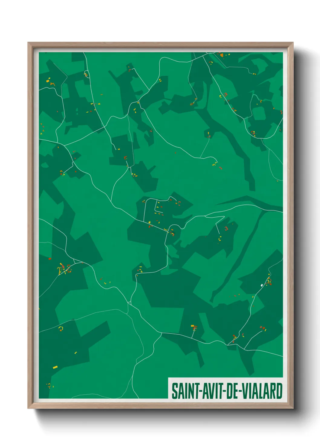 Une affiche de carte sur Saint-Avit-de-Vialard