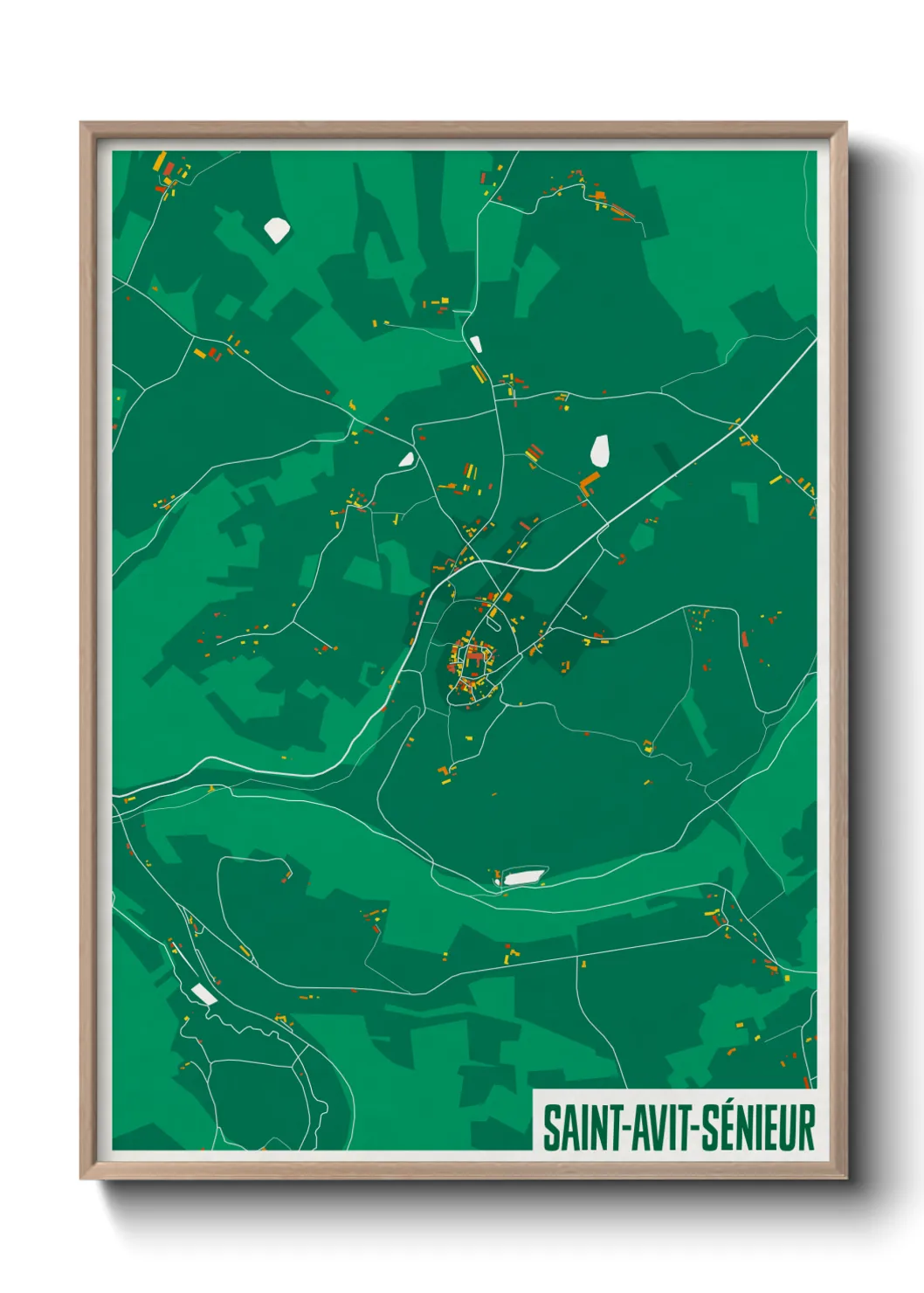 Une affiche de carte sur Saint-Avit-Sénieur