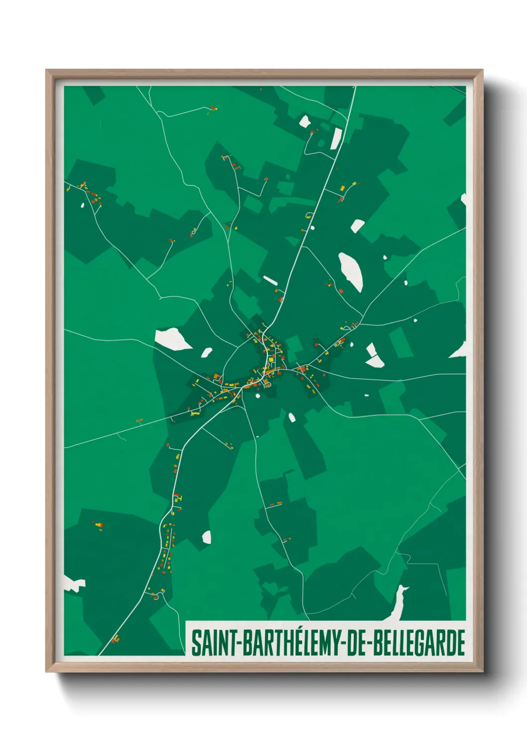 Une affiche de carte sur Saint-Barthélemy-de-Bellegarde
