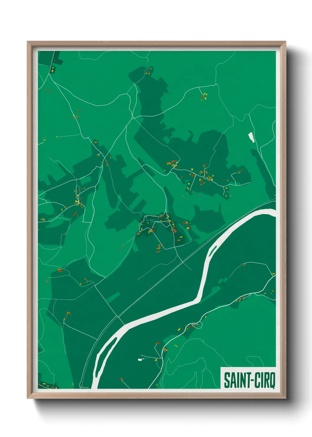 Une affiche de carte sur Saint-Cirq