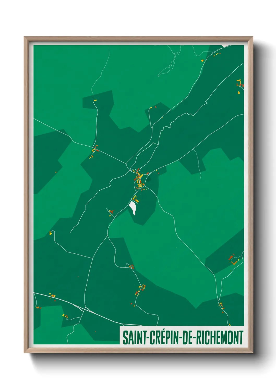 Une affiche de carte sur Saint-Crépin-de-Richemont