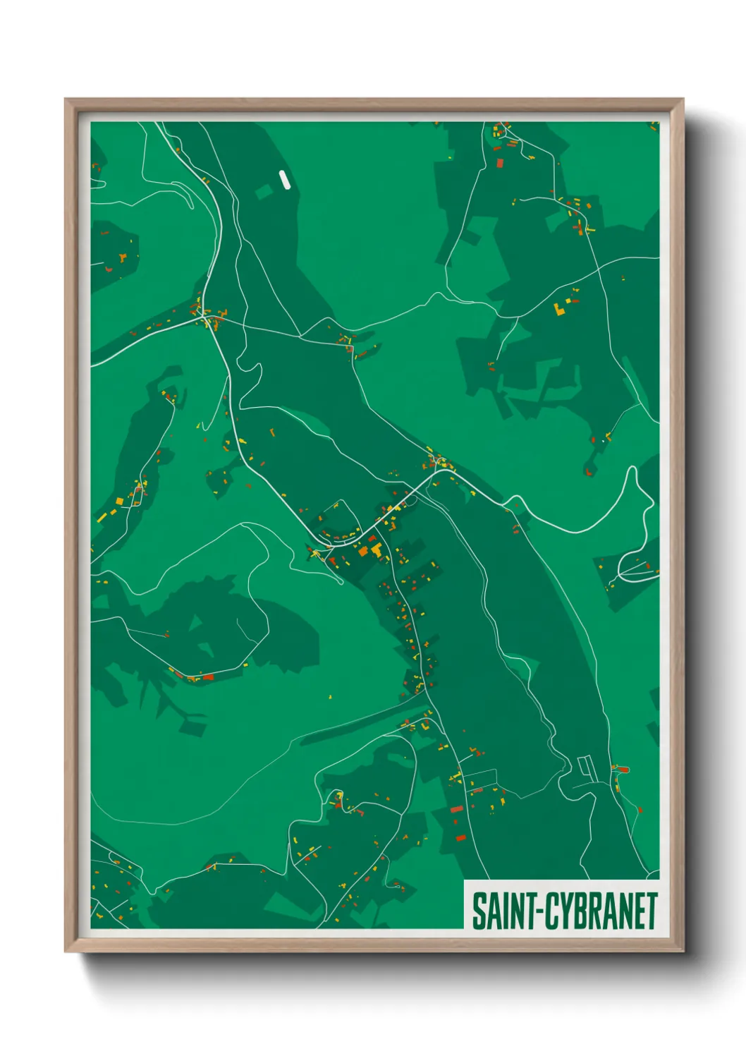 Une affiche de carte sur Saint-Cybranet