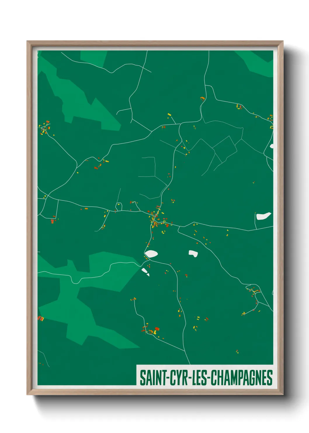 Une affiche de carte sur Saint-Cyr-les-Champagnes