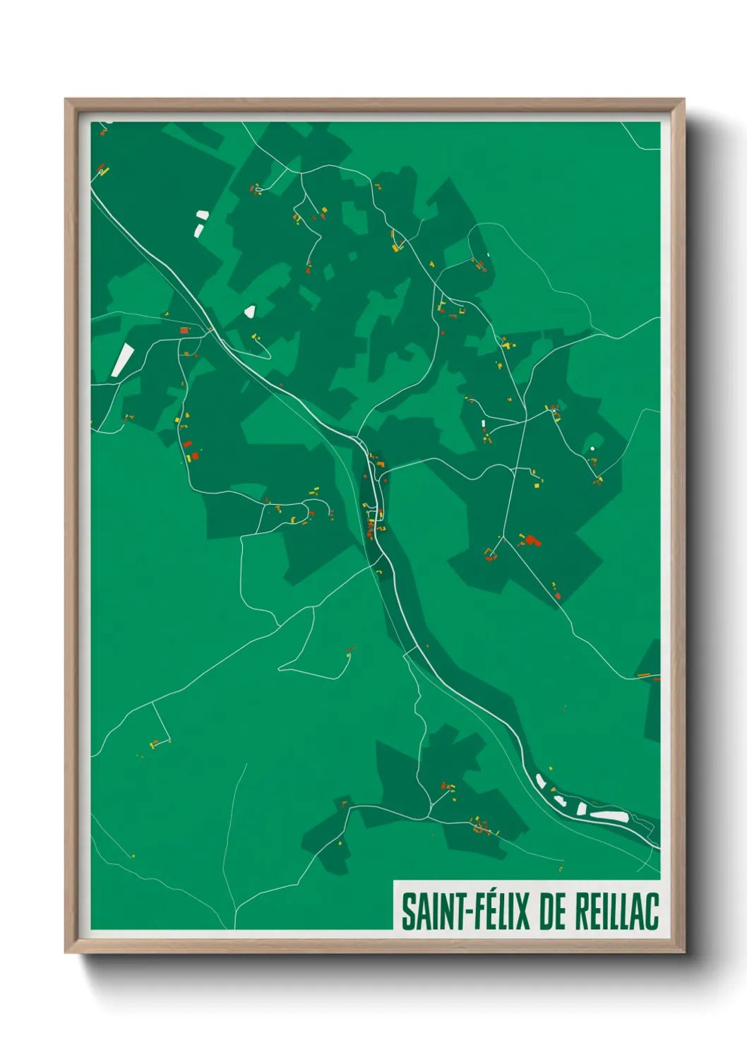 Une affiche de carte sur Saint-Félix de Reillac