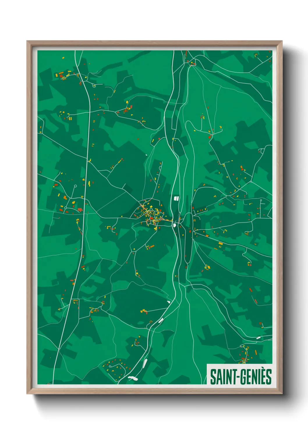 Une affiche de carte sur Saint-Geniès