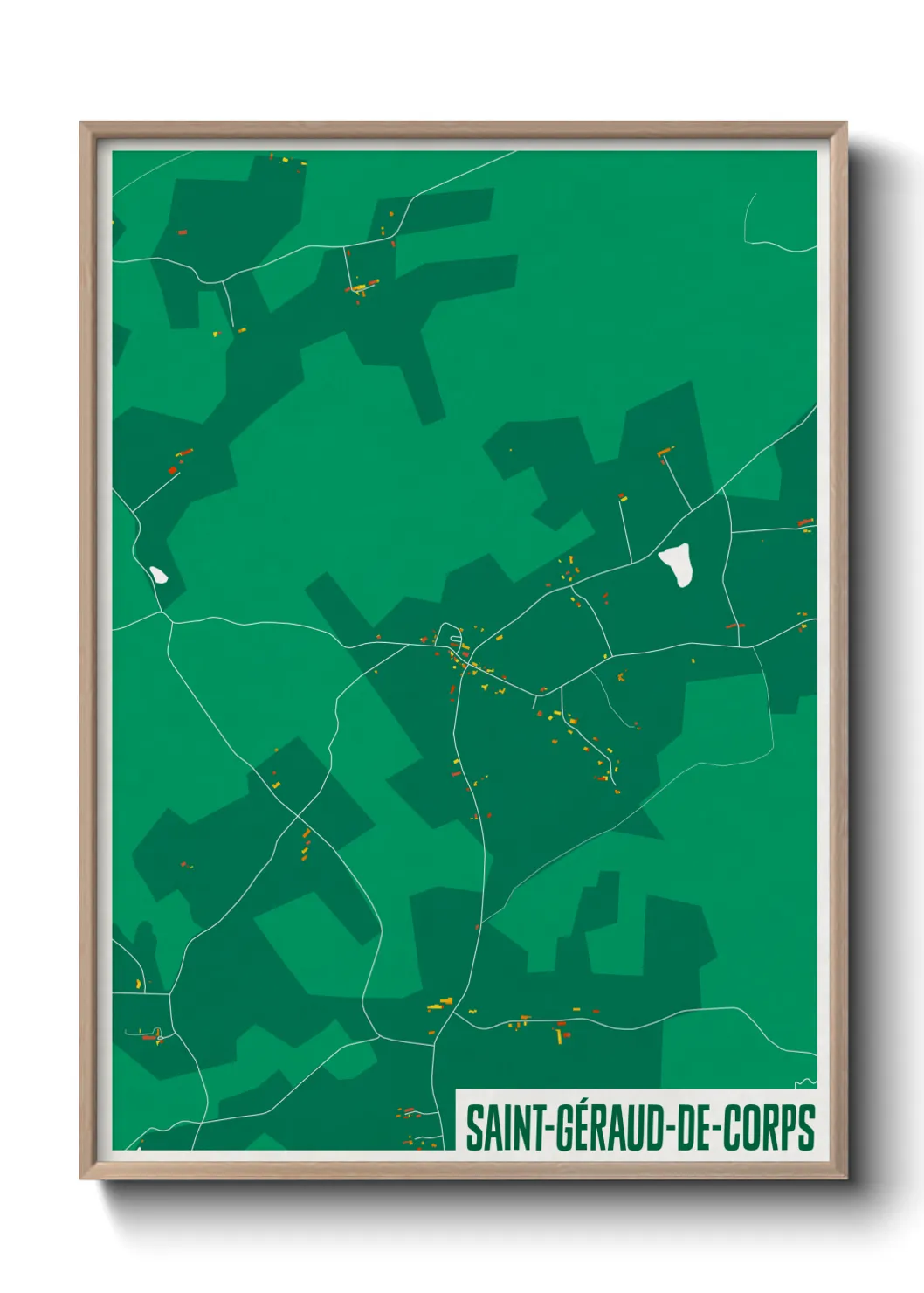 Une affiche de carte sur Saint-Géraud-de-Corps