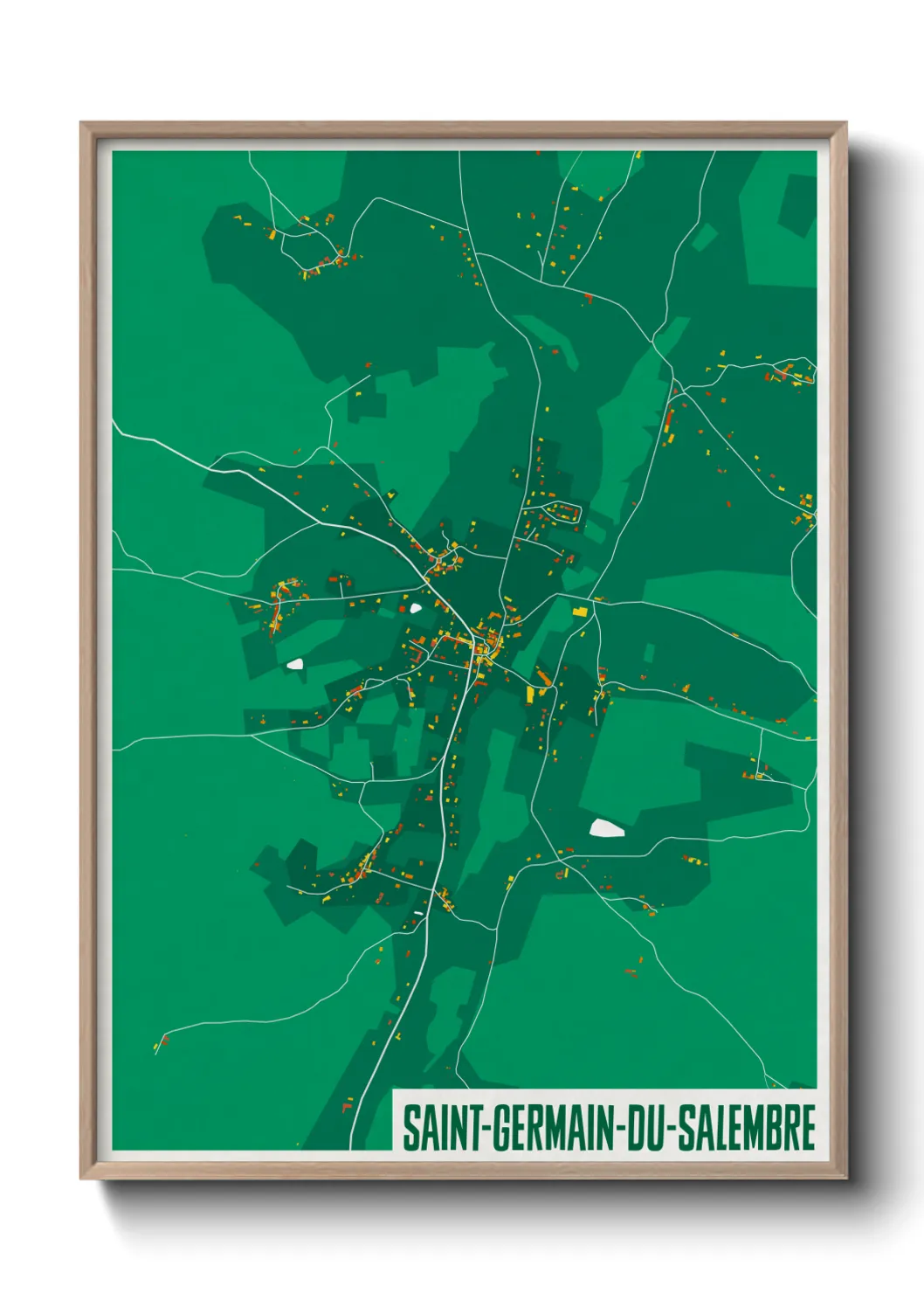 Une affiche de carte sur Saint-Germain-du-Salembre