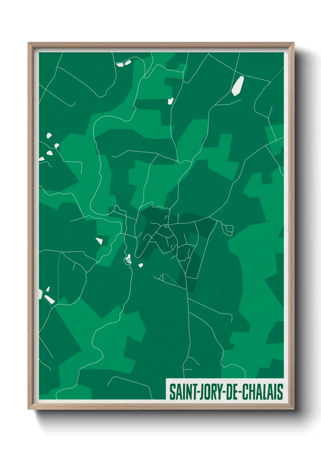 Une affiche de carte sur Saint-Jory-de-Chalais