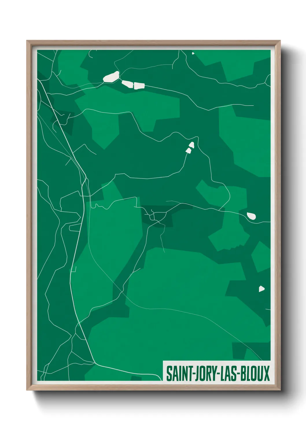 Une affiche de carte sur Saint-Jory-las-Bloux