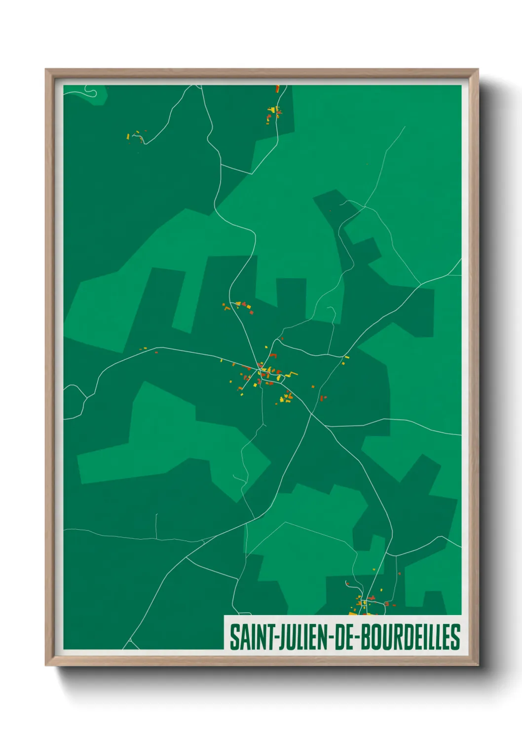 Une affiche de carte sur Saint-Julien-de-Bourdeilles