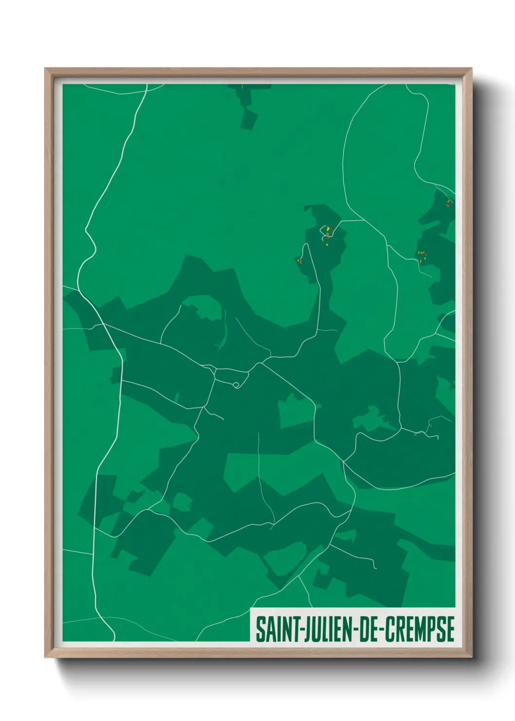 Une affiche de carte sur Saint-Julien-de-Crempse