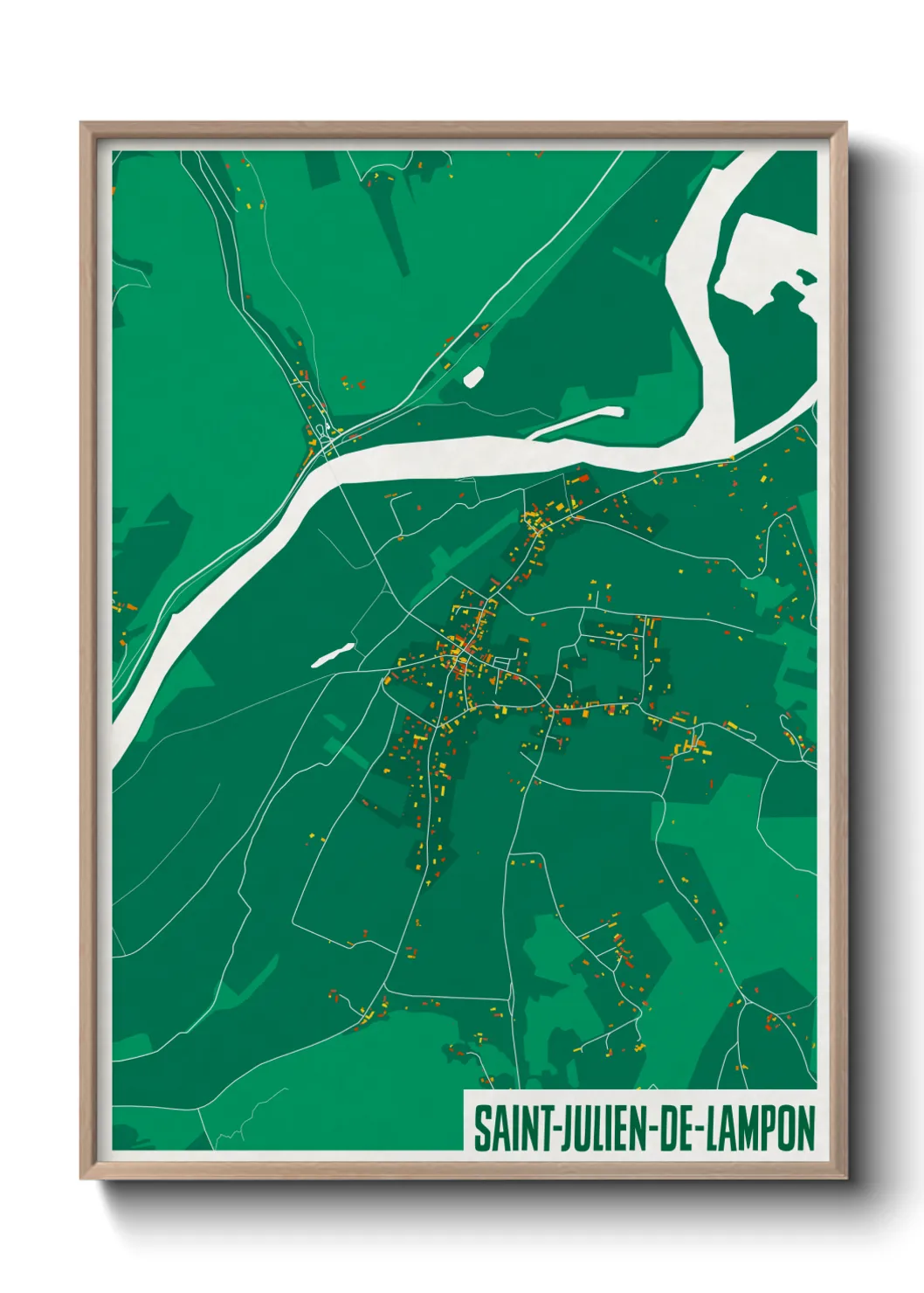 Un poster carteSaint-Julien-de-Lampon