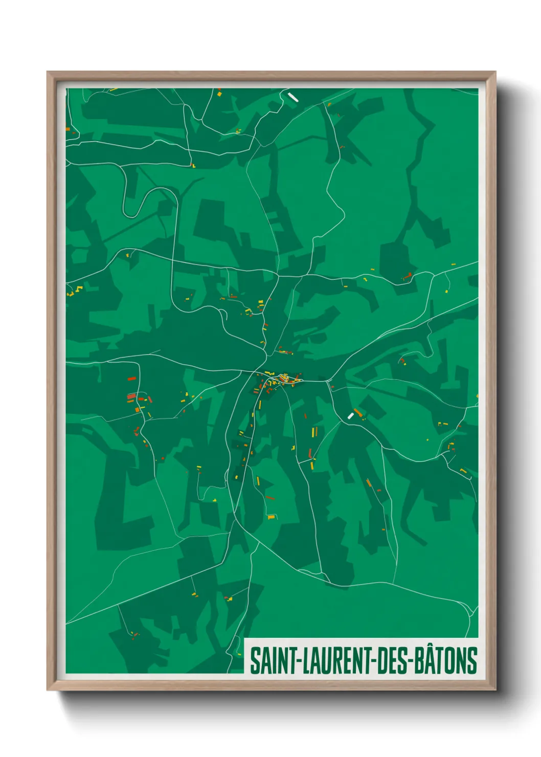 Un poster carteSaint-Laurent-des-Bâtons