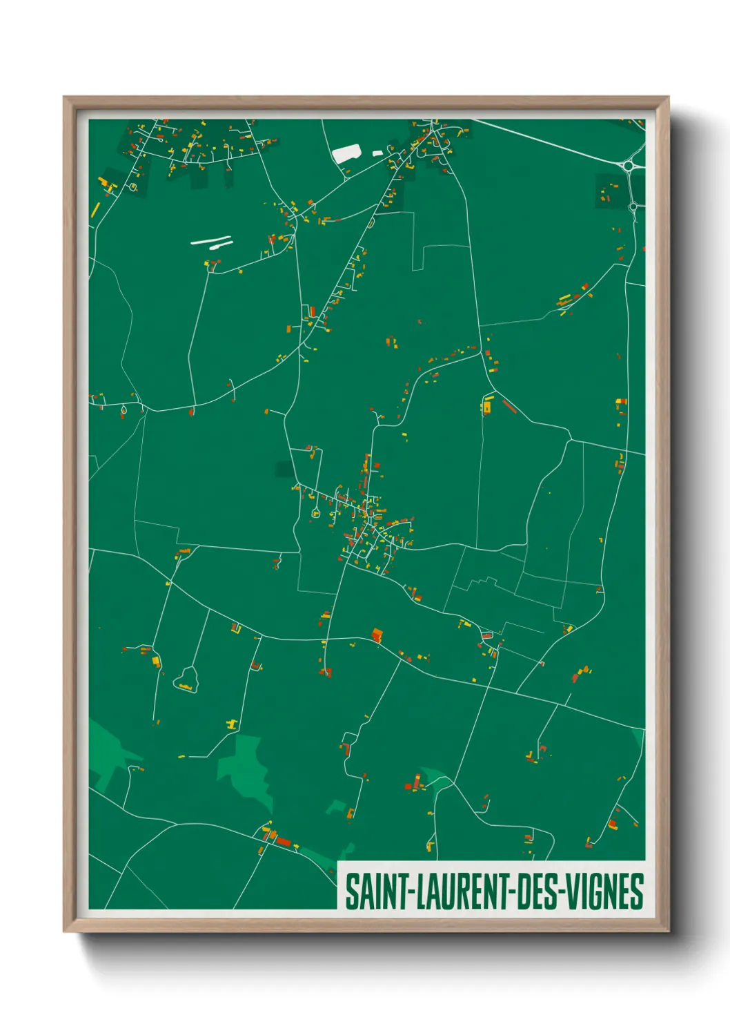 Une affiche de carte sur Saint-Laurent-des-Vignes