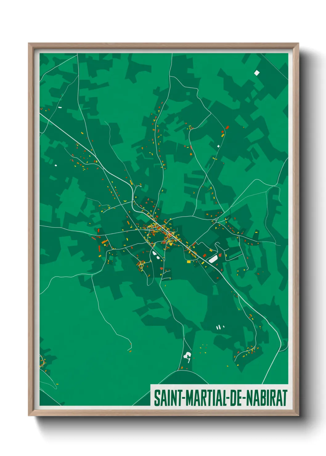 Une affiche de carte sur Saint-Martial-de-Nabirat