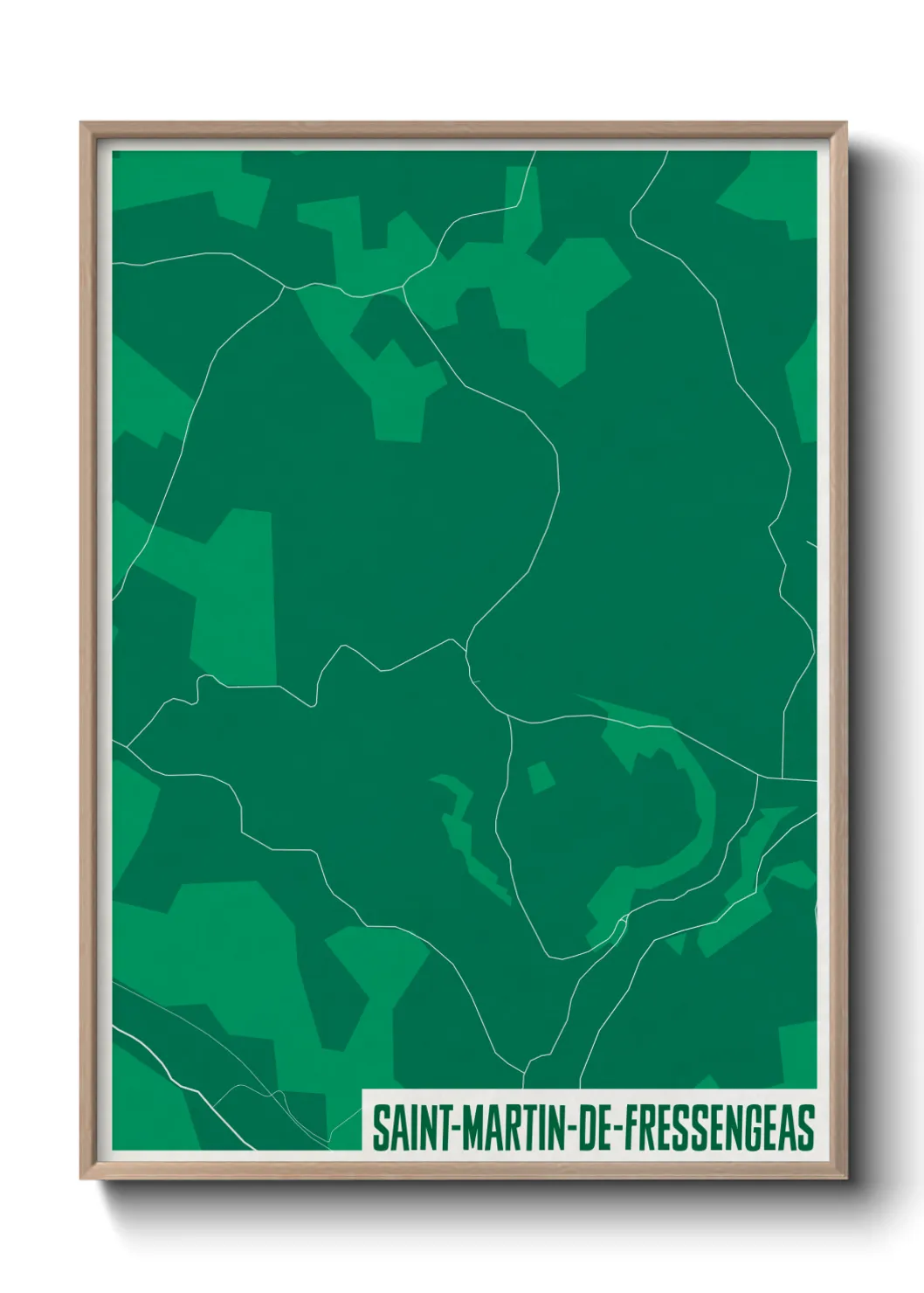 Une affiche de carte sur Saint-Martin-de-Fressengeas