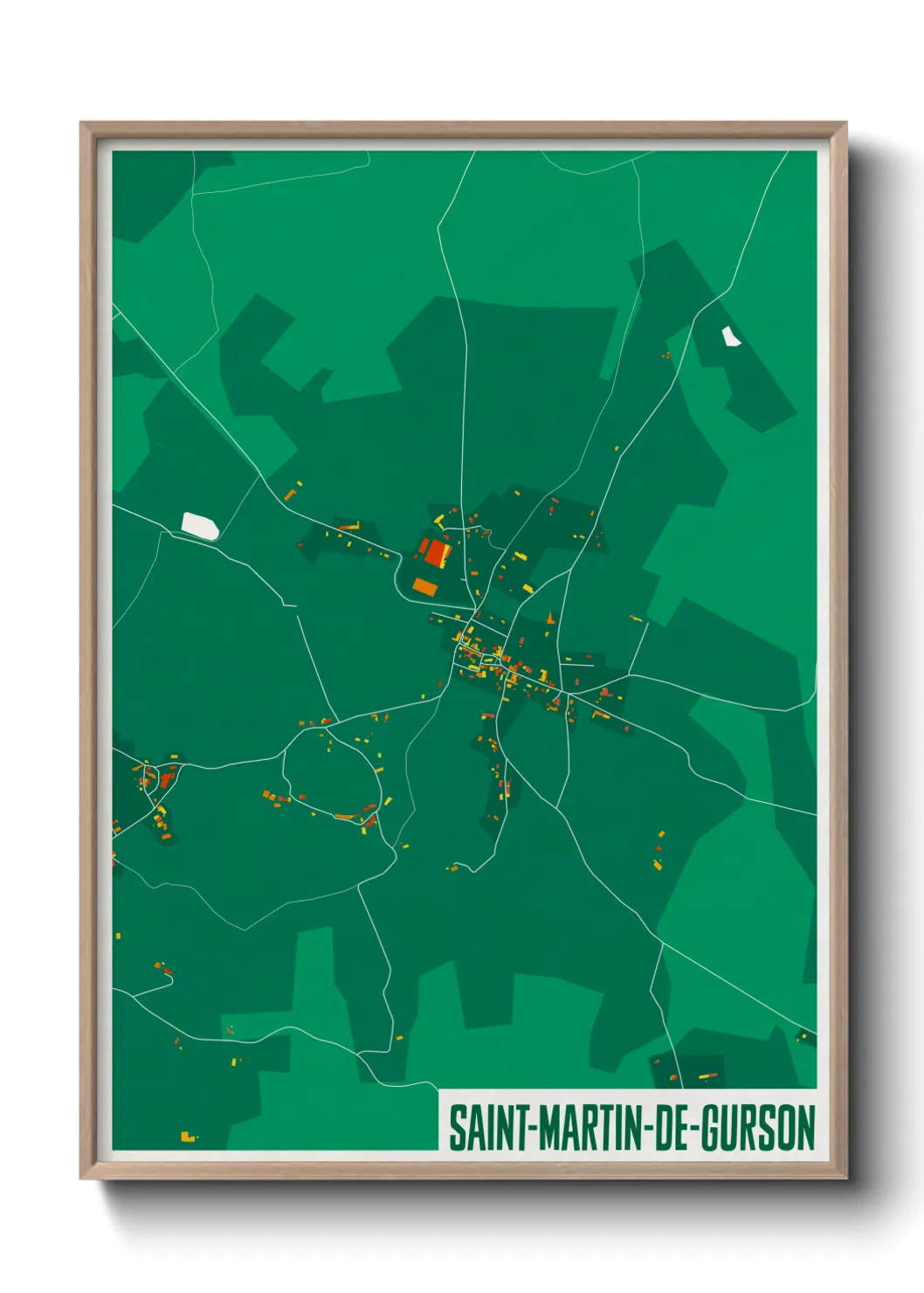 Une affiche de carte sur Saint-Martin-de-Gurson