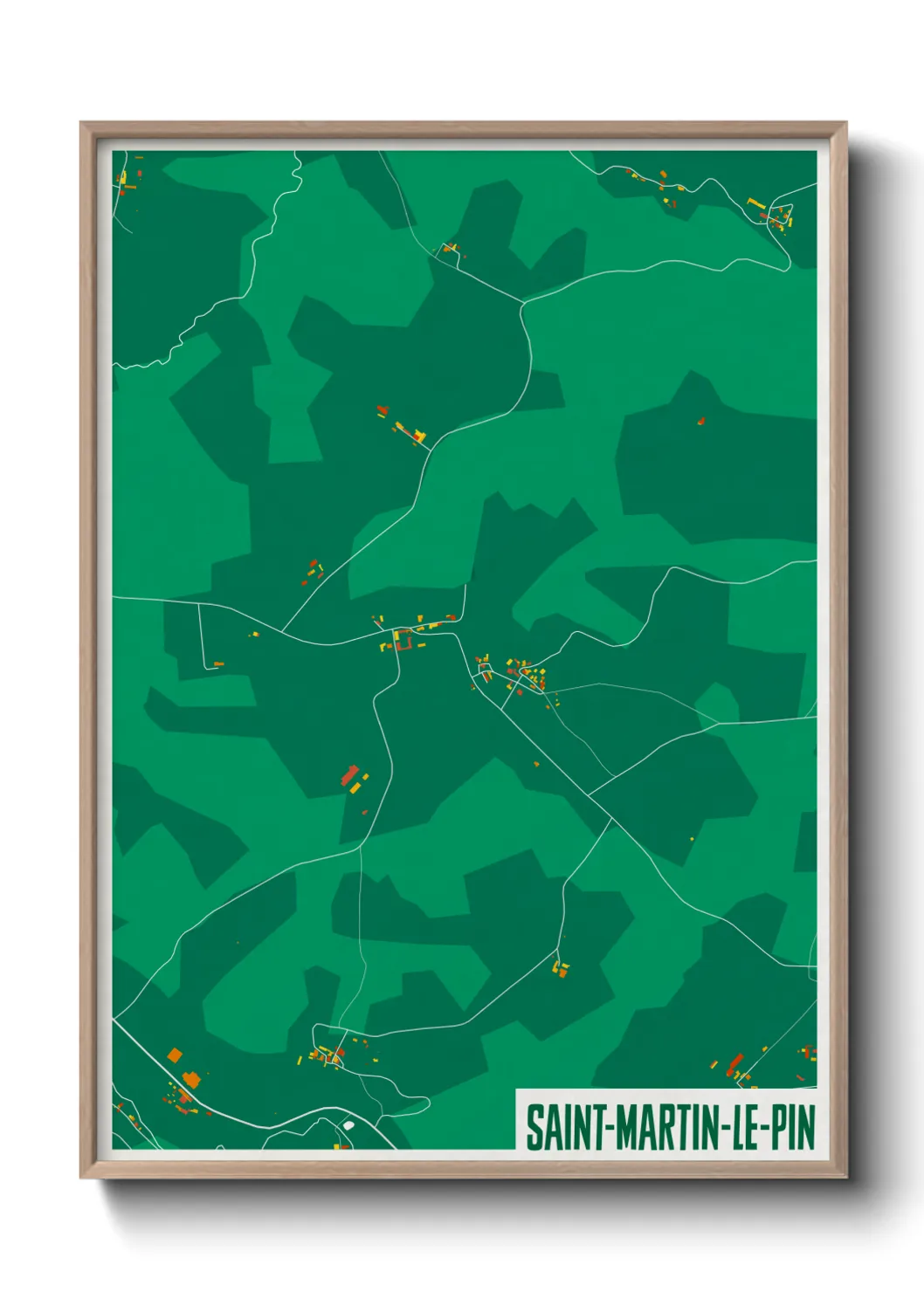 Une affiche de carte sur Saint-Martin-le-Pin