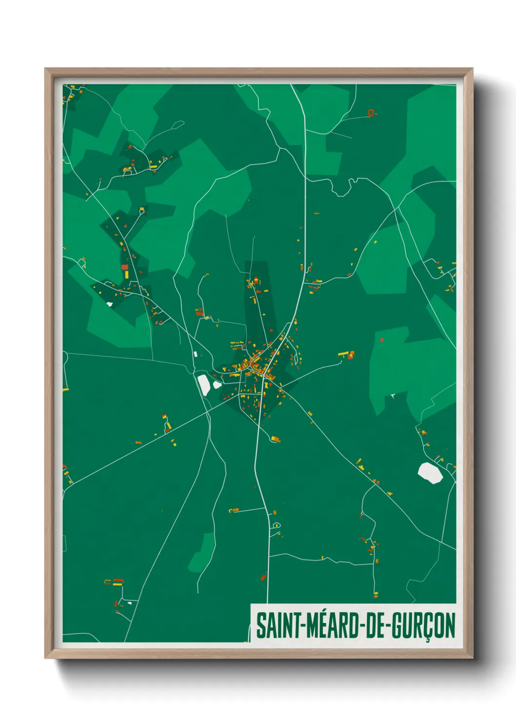 Une affiche de carte sur Saint-Méard-de-Gurçon