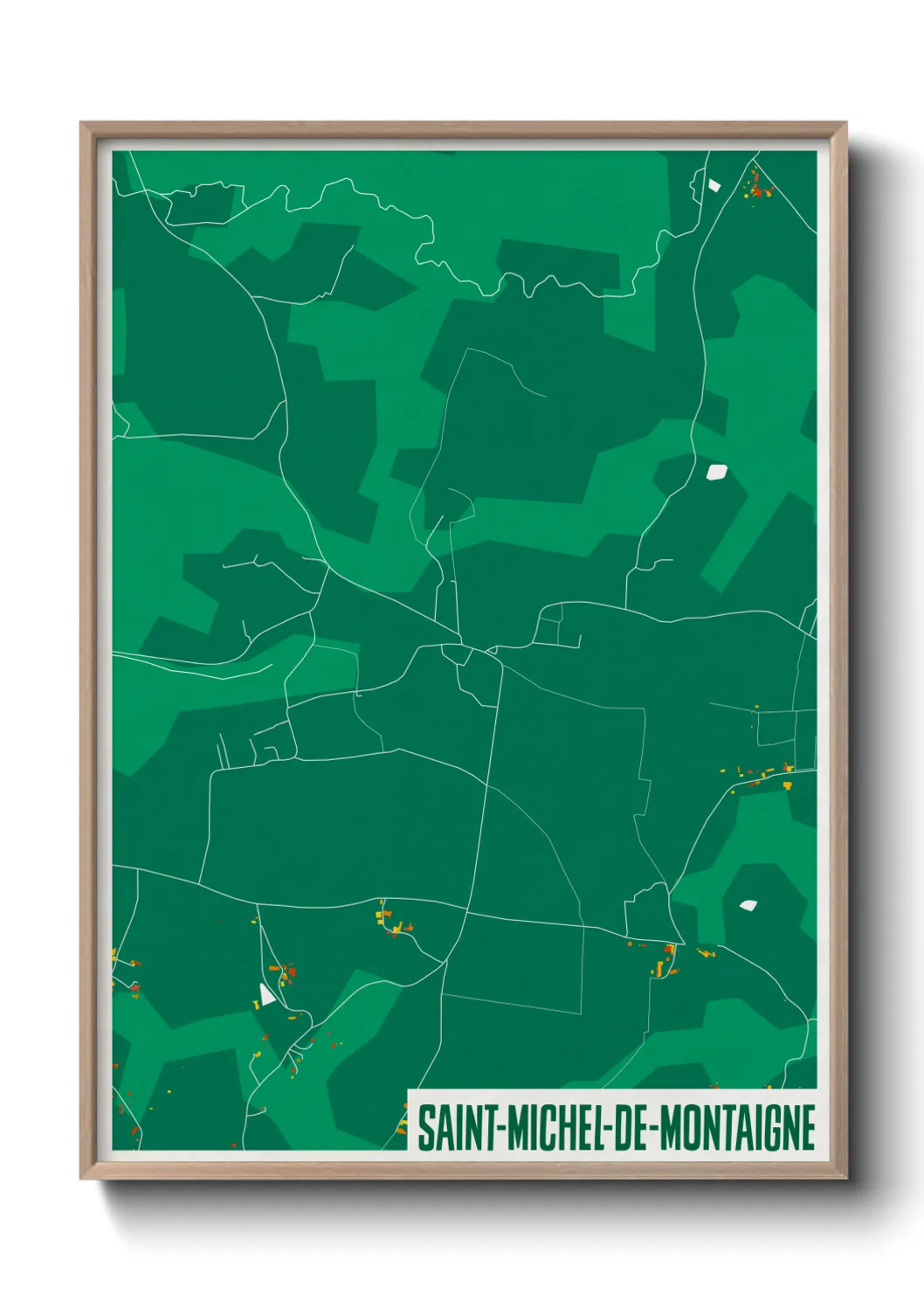 Une affiche de carte sur Saint-Michel-de-Montaigne