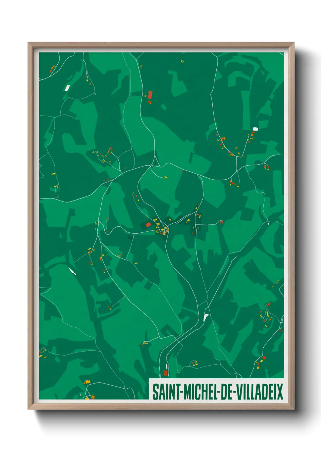 Une affiche de carte sur Saint-Michel-de-Villadeix