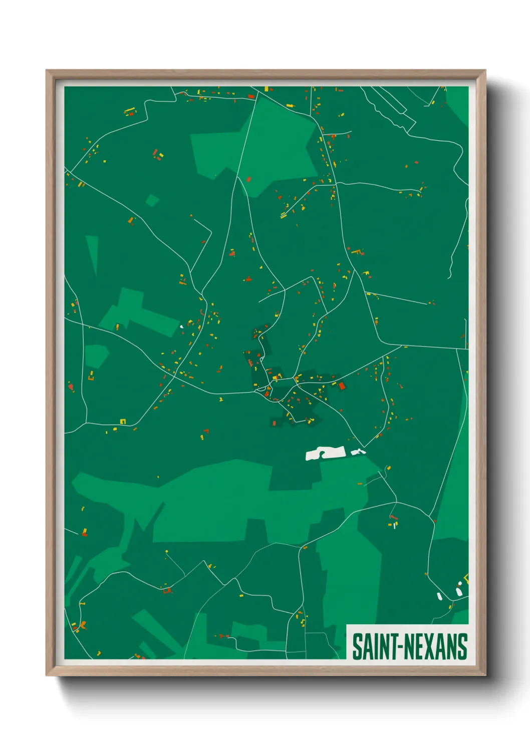 Une affiche de carte sur Saint-Nexans