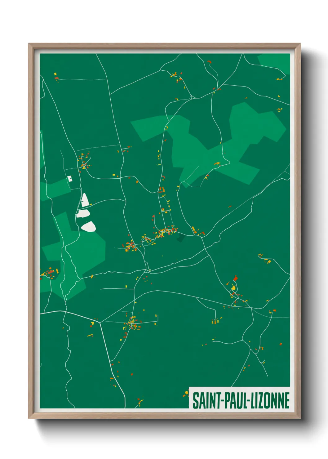 Une affiche de carte sur Saint-Paul-Lizonne