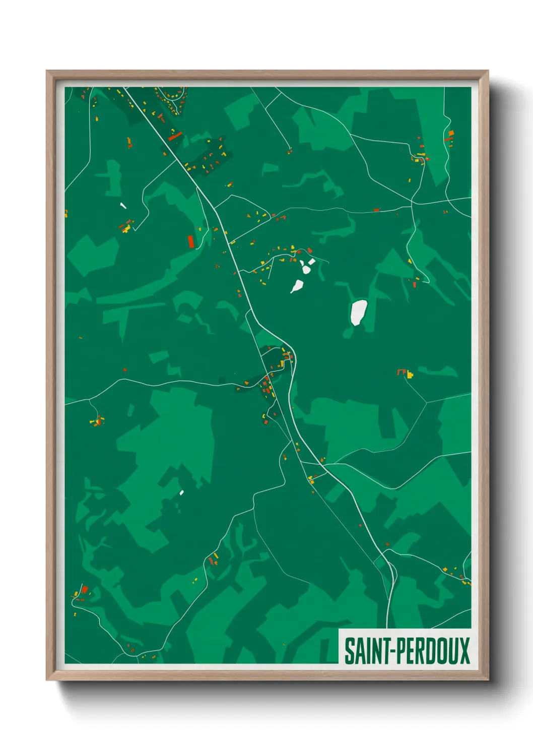 Une affiche de carte sur Saint-Perdoux