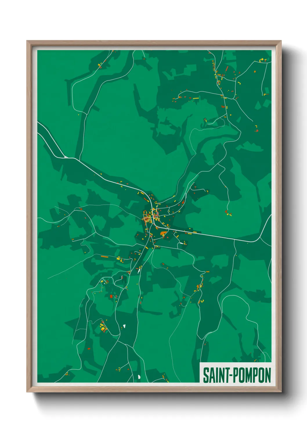 Une affiche de carte sur Saint-Pompon