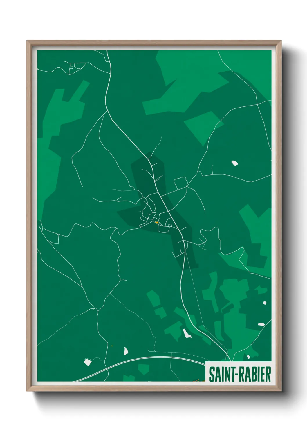 Une affiche de carte sur Saint-Rabier