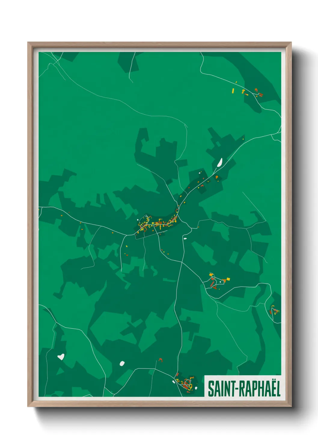 Une affiche de carte sur Saint-Raphaël