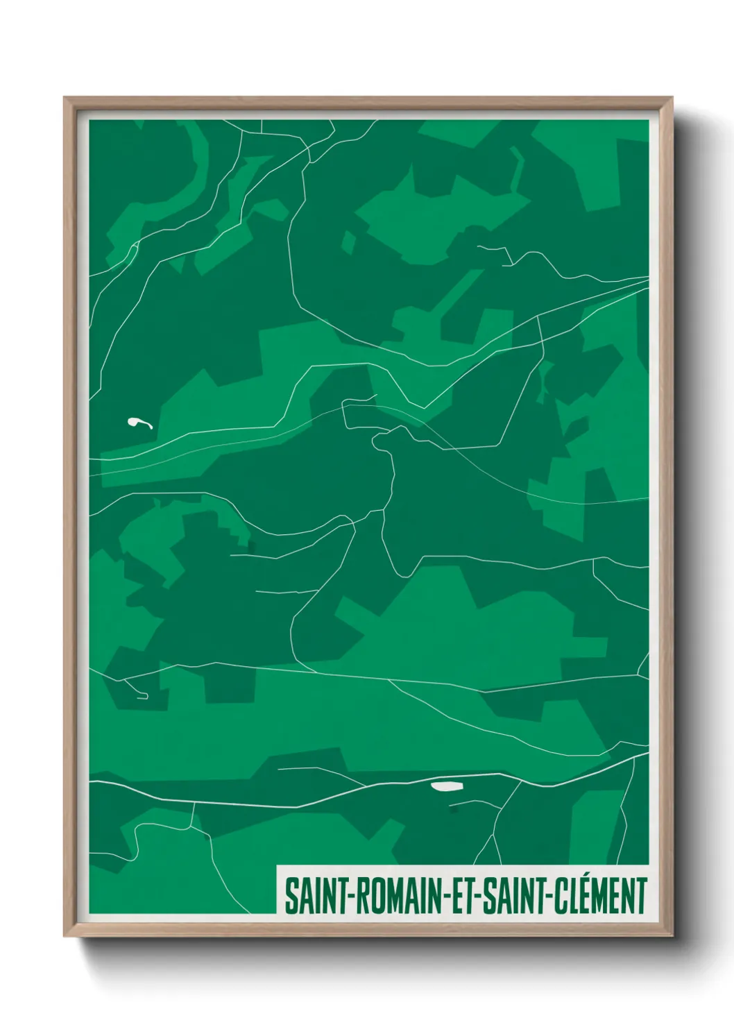 Une affiche de carte sur Saint-Romain-et-Saint-Clément