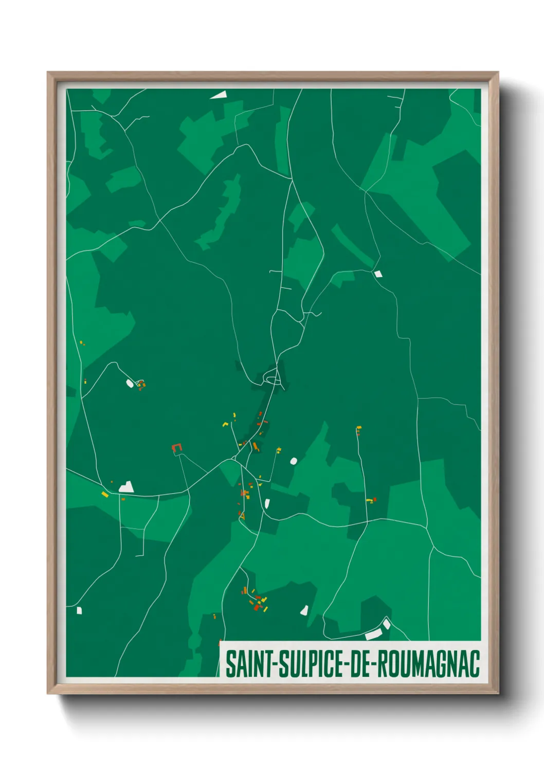 Une affiche de carte sur Saint-Sulpice-de-Roumagnac