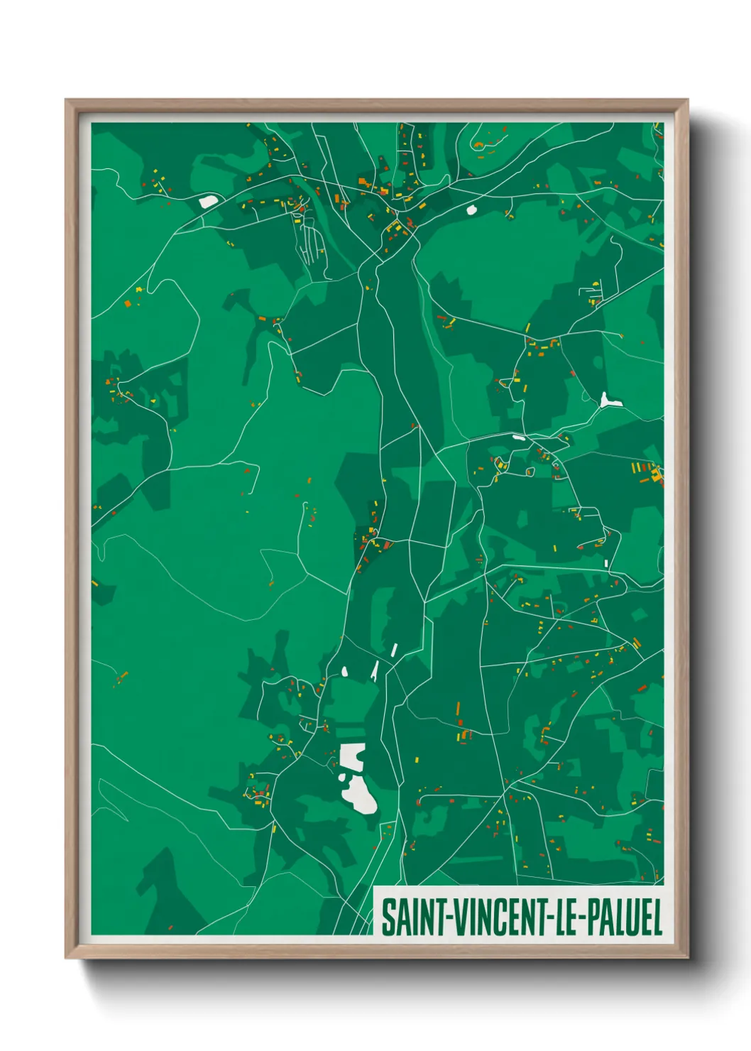 Une affiche de carte sur Saint-Vincent-le-Paluel
