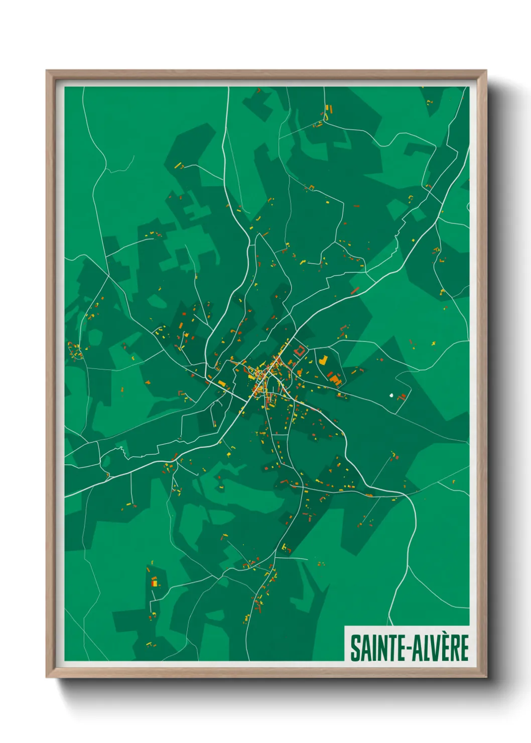 Une affiche de carte sur Sainte-Alvère