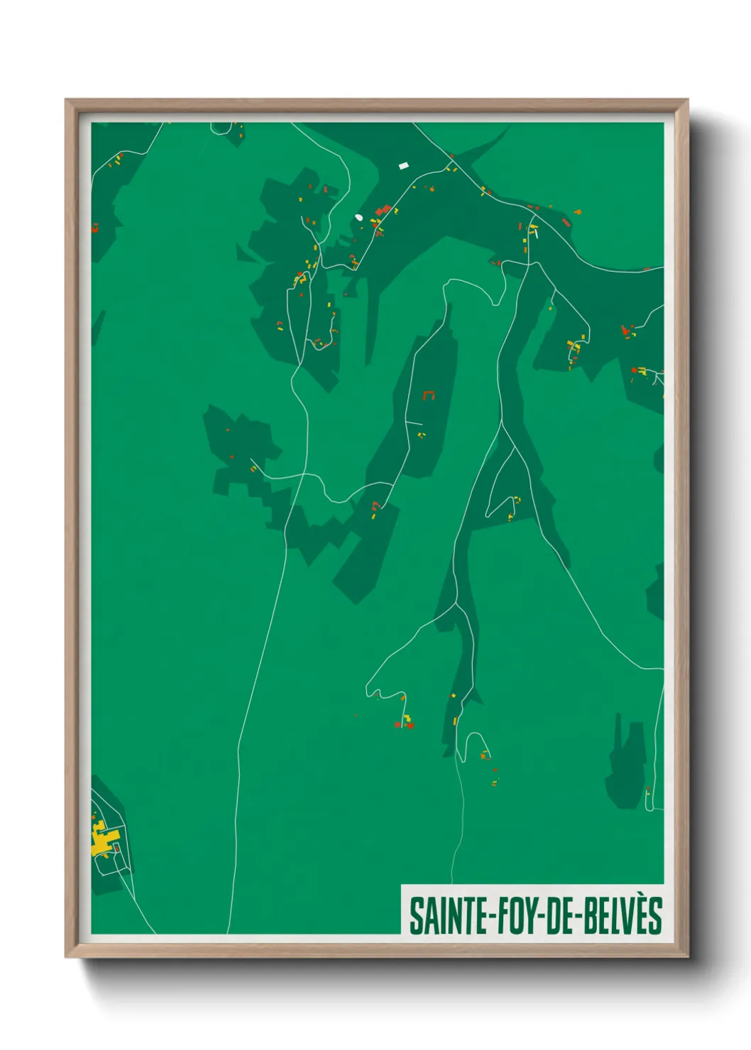 Une affiche de carte sur Sainte-Foy-de-Belvès